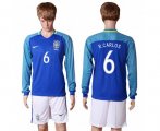 Wholesale Cheap Brazil #6 R.Carlos Away Long Sleeves Soccer Country Jersey