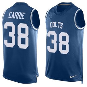 Wholesale Cheap Nike Colts #38 T.J. Carrie Royal Blue Team Color Men\'s Stitched NFL Limited Tank Top Jersey