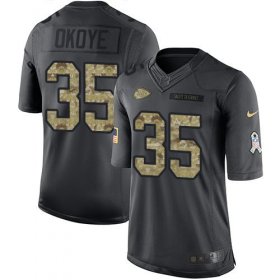 Wholesale Cheap Nike Chiefs #35 Christian Okoye Black Men\'s Stitched NFL Limited 2016 Salute to Service Jersey