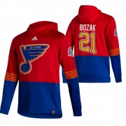 Wholesale Cheap St. Louis Blues #21 Tyler Bozak Adidas Reverse Retro Pullover Hoodie Red