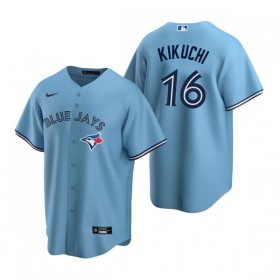 Wholesale Cheap Men\'s Toronto Blue Jays #16 Yusei Kikuchi Light Blue Cool Base Stitched Jersey