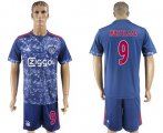 Wholesale Cheap Ajax #9 Huntelaar Away Soccer Club Jersey