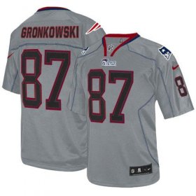 Wholesale Cheap Nike Patriots #87 Rob Gronkowski Lights Out Grey Men\'s Stitched NFL Elite Jersey