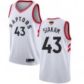 Wholesale Cheap Raptors #43 Pascal Siakam White 2019 Finals Bound Women's Basketball Swingman Association Edition Jersey