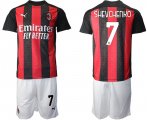 Wholesale Cheap Men 2020-2021 club AC milan home 7 red Soccer Jerseys