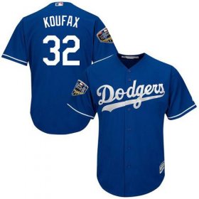 Wholesale Cheap Dodgers #32 Sandy Koufax Blue Alternate 2018 World Series Women\'s Stitched MLB Jersey