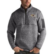 Wholesale Cheap Baltimore Ravens Antigua Fortune Quarter-Zip Pullover Jacket Charcoal