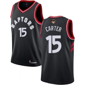 Wholesale Cheap Raptors #15 Vince Carter Black 2019 Finals Bound Women\'s Basketball Swingman Statement Edition Jersey