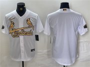 Wholesale Cheap Men's St. Louis Cardinals Blank All-Star White Gold Stitched Baseball Jersey