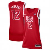 Cheap Women's USA Basketball #12 Diana Taurasi Red 2024 Swingman Stitched Jersey