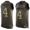 Wholesale Cheap Nike Cowboys #4 Dak Prescott Green Men's Stitched NFL Limited Salute To Service Tank Top Jersey