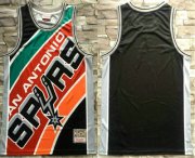 Wholesale Cheap Men's San Antonio Spurs Black Big Face Mitchell Ness Hardwood Classics Soul Swingman Throwback Jersey