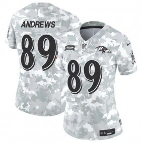 Cheap Women\'s Baltimore Ravens #89 Mark Andrews 2024 F.U.S.E Arctic Camo Salute To Service Limited Stitched Football Jersey(Run Small)