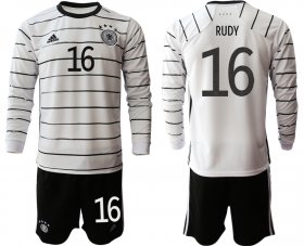 Wholesale Cheap Men 2021 European Cup Germany home white Long sleeve 16 Soccer Jersey1