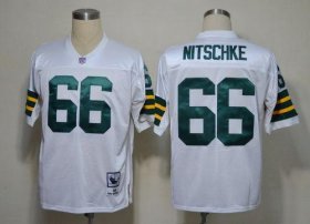 Wholesale Cheap Mitchell & Ness Packers #66 Ray Nitschke White Stitched Throwback NFL Jersey