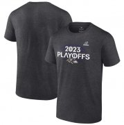 Cheap Men's Baltimore Ravens Heather Charcoal 2023 Playoffs T-Shirt