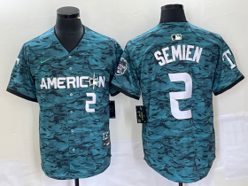 Wholesale Cheap Men\'s Texas Rangers #2 Marcus Semien Teal 2023 All Star Stitched Baseball Jersey