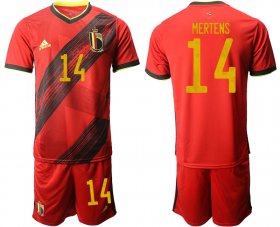 Wholesale Cheap Men 2021 European Cup Belgium home red 14 Soccer Jersey