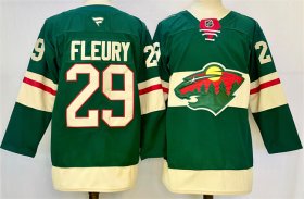 Men\'s Minnesota Wild #29 Marc-Andre Fleury Green 2024-25 Home Stitched Hockey Jersey