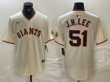 Cheap Men's San Francisco Giants #51 Jung Hoo Lee Cream 2024 Home Limited Stitched Baseball Jersey