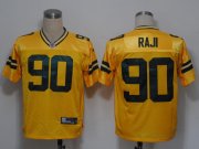 Wholesale Cheap Packers #90 B.J. Raji Yellow Stitched NFL Jersey