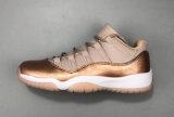 Wholesale Cheap Mens Air Jordan 11 Low Rose Gold Tan/Gold-White