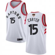 Wholesale Cheap Raptors #15 Vince Carter White 2019 Finals Bound Women's Basketball Swingman Association Edition Jersey