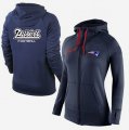 Wholesale Cheap Women's Nike New England Patriots Full-Zip Performance Hoodie Dark Blue