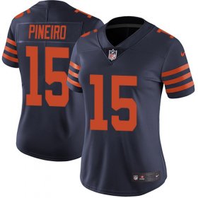 Wholesale Cheap Nike Bears #15 Eddy Pineiro Navy Blue Alternate Women\'s Stitched NFL Vapor Untouchable Limited Jersey