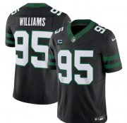 Cheap Men's New York Jets #95 Quinnen Williams Black 2024 F.U.S.E. With 2-Star C Patch Vapor Limited Stitched Jersey