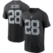 Wholesale Cheap Las Vegas Raiders #28 Josh Jacobs Nike Team Player Name & Number T-Shirt Black