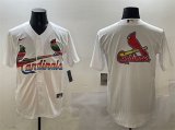 Cheap Men's St. Louis Cardinals Team Big Logo White Cool Base Stitched Baseball Jersey