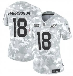 Cheap Women\'s Arizona Cardinals #18 Marvin Harrison Jr. 2024 F.U.S.E Arctic Camo Salute To Service Limited Stitched Football Jersey(Run Small)