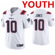 Wholesale Cheap Youth new england patriots #10 mac jones white 2021 vapor limited football jersey