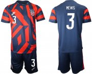 Wholesale Cheap Men 2020-2021 National team United States away 3 blue Nike Soccer Jersey