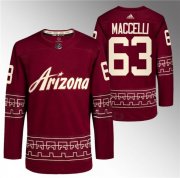 Cheap Men's Arizona Coyotes #63 Matias Maccelli Garnet Alternate Pro Jersey