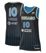 Cheap Women's Chicago Sky #10 Kamilla Cardoso Black Stitched Jersey