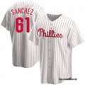 Cheap Men's Philadelphia Phillies #61 Cristopher Sanchez White Cool Base Stitched Baseball Jersey