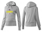 Wholesale Cheap Women's Kansas City Chiefs Authentic Logo Pullover Hoodie Grey