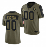 Wholesale Cheap Men's Olive Las Vegas Raiders ACTIVE PLAYER Custom 2021 Salute To Service Limited Stitched Jersey