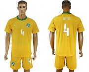 Wholesale Cheap Cote d'lvoire #4 Toure Home Soccer Country Jersey