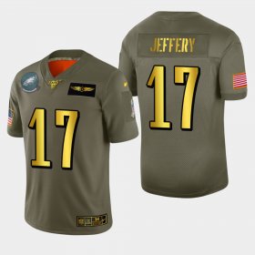 Wholesale Cheap Philadelphia Eagles #17 Alshon Jeffery Men\'s Nike Olive Gold 2019 Salute to Service Limited NFL 100 Jersey