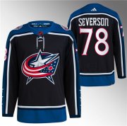 Wholesale Cheap Men's Columbus Blue Jackets #78 Damon Severson Black 2022-23 Reverse Retro Stitched Jersey