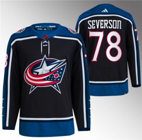 Wholesale Cheap Men\'s Columbus Blue Jackets #78 Damon Severson Black 2022-23 Reverse Retro Stitched Jersey