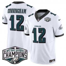 Cheap Men\'s Philadelphia Eagles #12 Randall Cunningham White 2024 New NFC East Champions F.U.S.E. Vapor Untouchable Limited Stitched Football Jersey