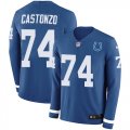 Wholesale Cheap Nike Colts #74 Anthony Castonzo Royal Blue Team Color Youth Stitched NFL Limited Therma Long Sleeve Jersey