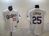 Cheap Men's Los Angeles Dodgers #25 Tommy Edman White Gold Home Limited Stitched Baseball Jersey