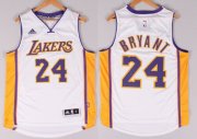 Wholesale Cheap Los Angeles Lakers #24 Kobe Bryant Revolution 30 Swingman 2014 New White Jersey