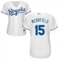 Wholesale Cheap Royals #15 Whit Merrifield White Home Women's Stitched MLB Jersey