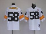 Wholesale Cheap Mitchell & Ness Steelers #58 Jack Lambert White Stitched Throwback NFL Jersey